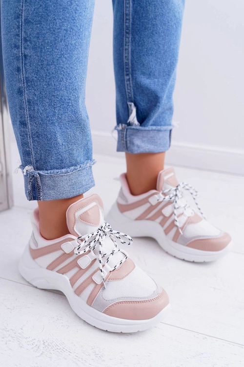 Sportowe Damskie Buty Gruba Podeszwa Nude Fina