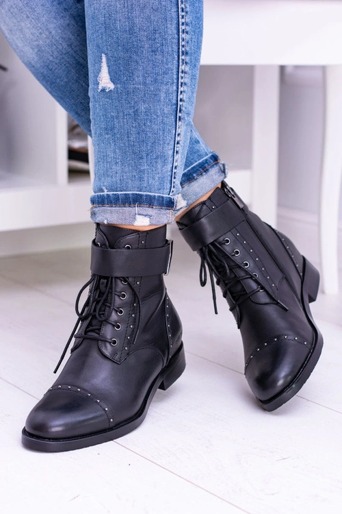 BIG STAR WYSOKIE BOTKI SZTYBLETY SKÓRZANE BB274612