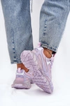 Skórzane Sneakersy Damskie GOE RR2N4081 Fioletowe
