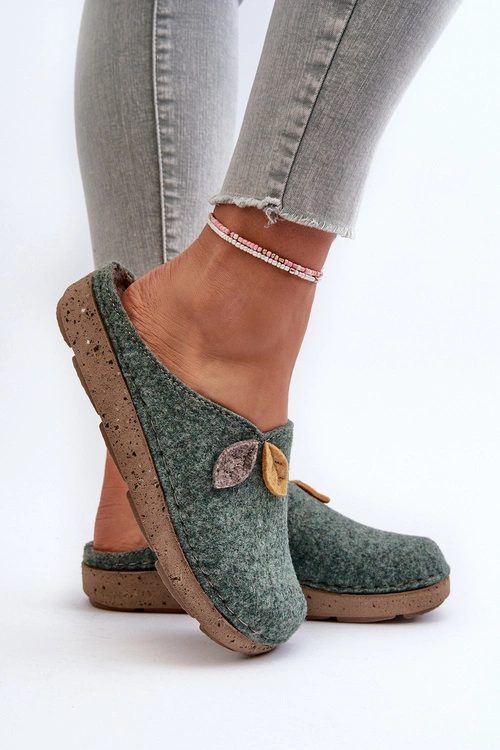 Kapcie Damskie Filcowe Inblu ED000013 Zielone
