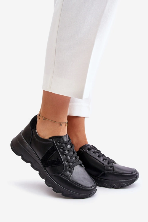 Skórzane Buty Sportowe Damskie Vinceza 7918 Czarne