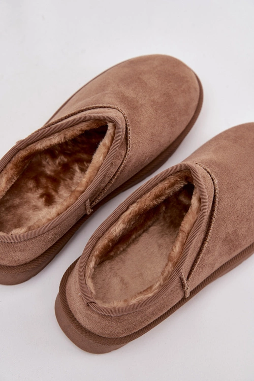 Śniegowce Damskie Ocieplane Futerkiem Brązowe Serenne