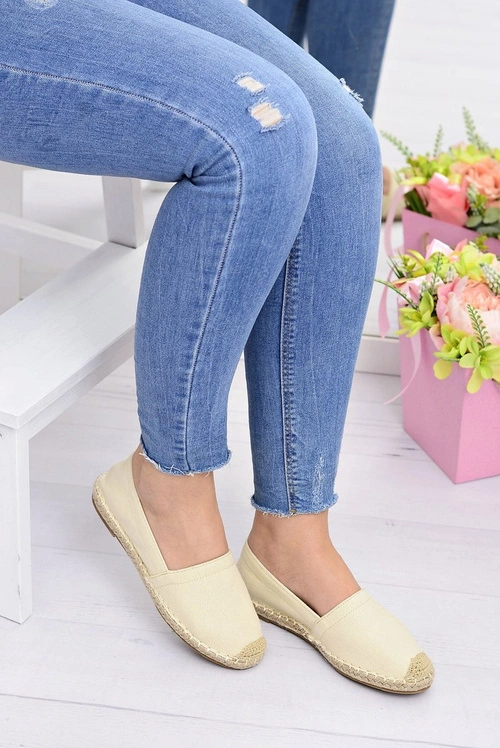 Damskie Beżowe Espadryle Slip On Lupita