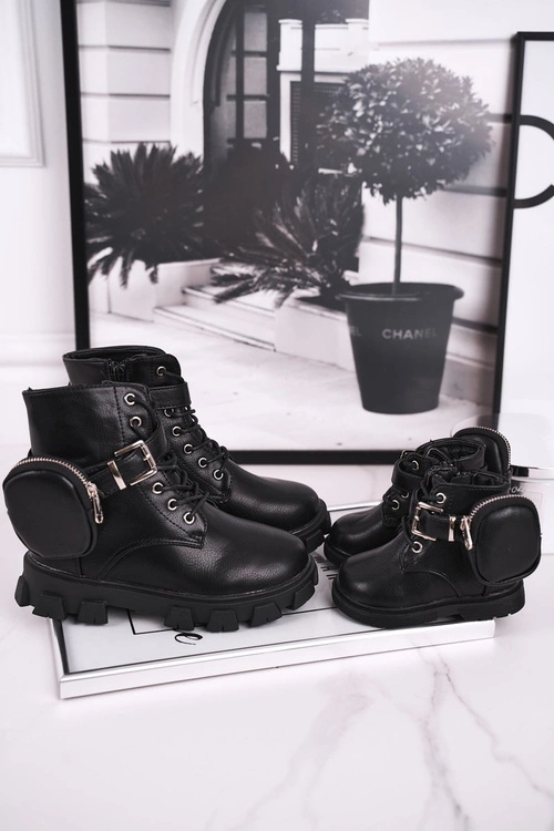 Dziecięce botki z torebką nerką czarne Twinkle