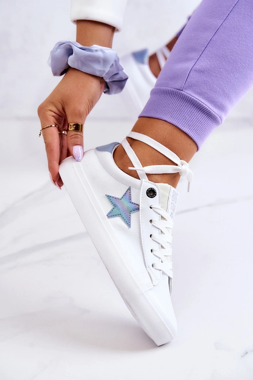 Skórzane Tenisówki Gwiazda Big Star JJ274240 Białe