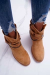 Damskie Botki Na Koturnie A3705 Camel Lucky