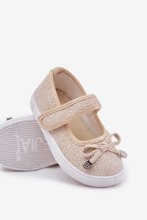 Dziecięce Balerinki Z Kokardką Złote Amirinas