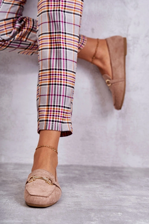 Zamszowe Klasyczne Mokasyny Ciemnobeżowe Roddie