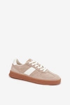 Zamszowe Sneakersy Damskie Vinceza 14029 Beżowe