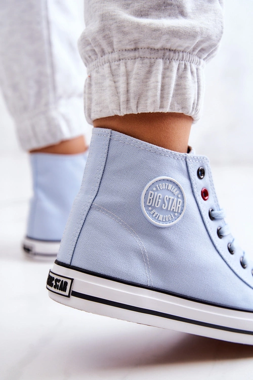 Damskie Wysokie Trampki Big Star JJ274209 Niebieskie
