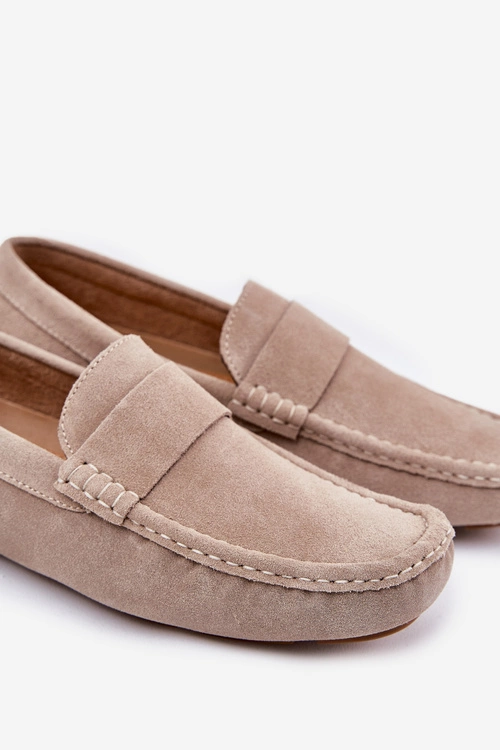 Zamszowe Mokasyny Męskie Big Star RR174050 Beżowe