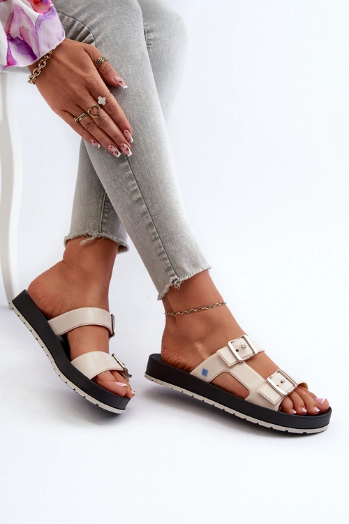 Klapki Damskie Na Płaskiej Podeszwie ZAXY LL285072 Jasnobeżowe