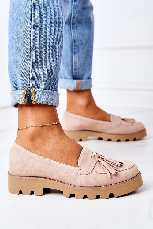 Zamszowe Mokasyny Lewski Shoes 3053 Cappuccino