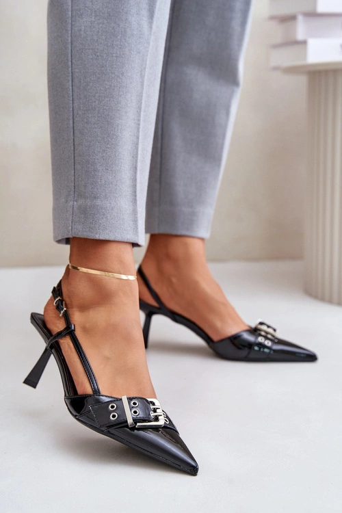 Lakierowane Szpilki Z Klamrą Czarne Zeisia