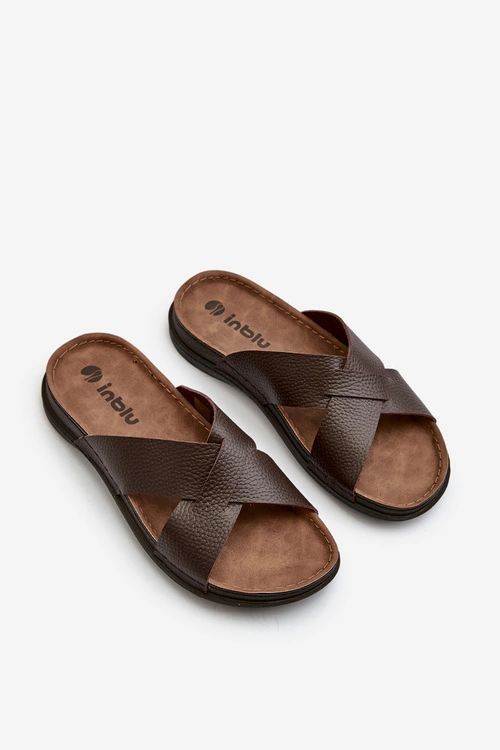 Wygodne Lekkie Klapki Z Eko Skóry Inblu GV00001I Brązowe