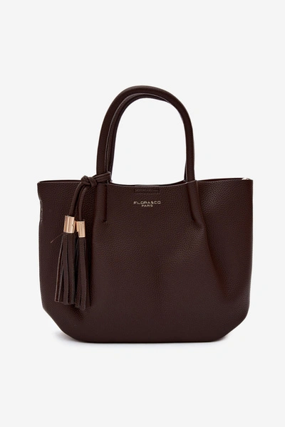 Flora&Co Torebka Shopper Skórzana Czekoladowa Fleece