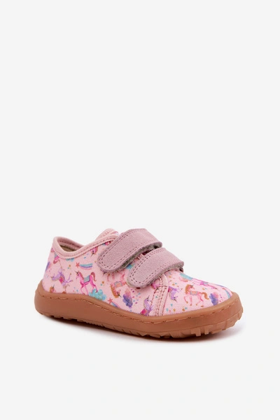 Kapcie Dziecięce Barefoot Jednorożce Froddo Canvas G1700440-26 Różowe