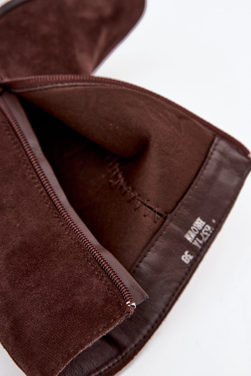 Botki Damskie Na Słupku Z Eko Zamszu Czekoladowe Inessa