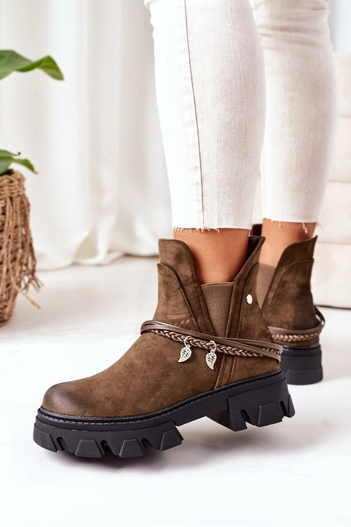 Ocieplane Botki Sztyblety Ciemnozielone Good Idea