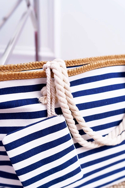 Plażowa Duża Granatowa Torebka Torba Damska Marynarska