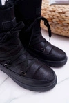 Damskie Botki Śniegowce Ocieplane Futerkiem Czarne Fereni