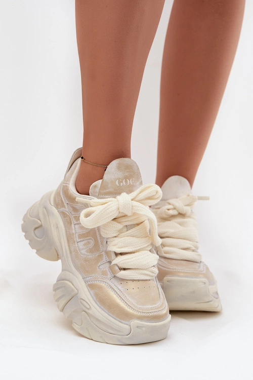 Skórzane Sneakersy Damskie GOE SS2N4009 Złote