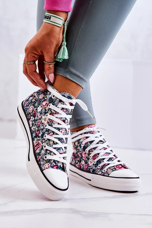 Wysokie Trampki W Kwiaty Zielone Nollie