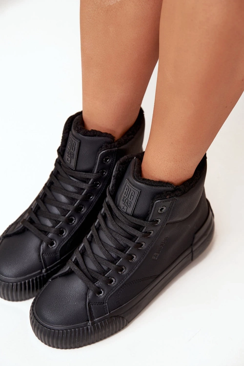 Ocieplane Trampki Damskie Na Platformie Big Star OO274796 Czarne