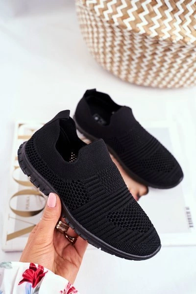 Dziecięce Sportowe Buty Slip-On Czarne Bobi