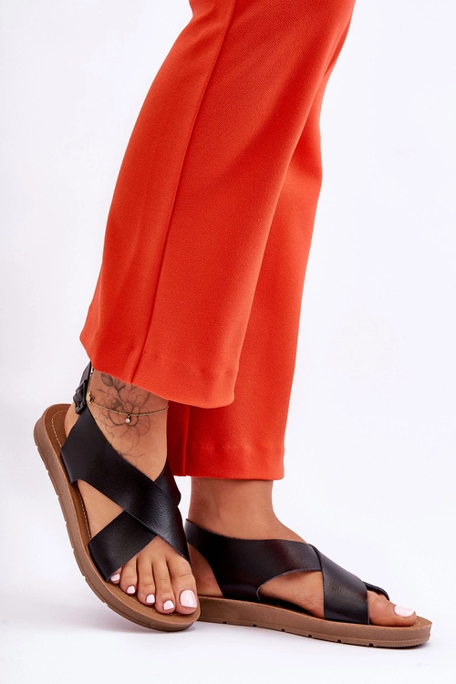 Lekkie Klasyczne Sandały Damskie Czarne Lenny