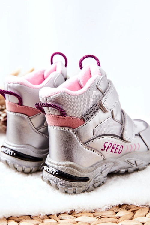 Ocieplane Śniegowce Na Rzepy Srebrne Percy