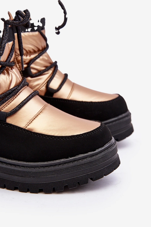 Dziecięce Wodoodporne Śniegowce Ocieplone Wełną Złote Romaine