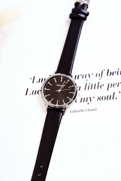 Damski Zegarek Analogowy Bez Niklu Ernest Czarne