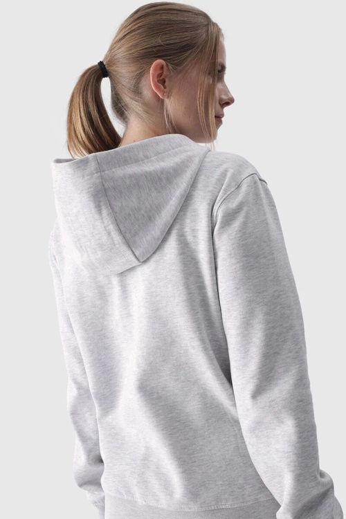 Bluza Damska Dresowa Z Kapturem Rozpinana Bawełniana 4F Szara 4FWMM00TSWSF1467-27M