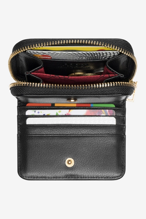 Damski Portfel Ze Skóry Naturalnej Zwierzęcy Wzór Mały Nobo NPUR-LR0020-C020 Czarny