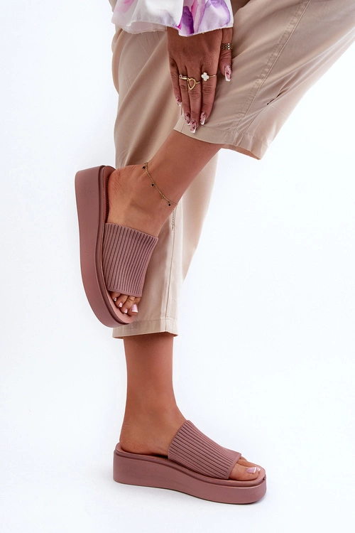 Klapki Damskie Na Platformie Sergio Leone SK083H Różowe