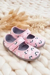 Dziecięce Papcie Baleriny Na Rzep Befado Pandy 955X021 Jasnoróżowe