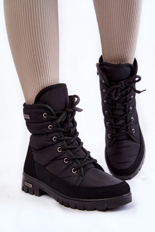 Damskie Ocieplane Śniegowce Progress PROGJ-21-14 Czarne