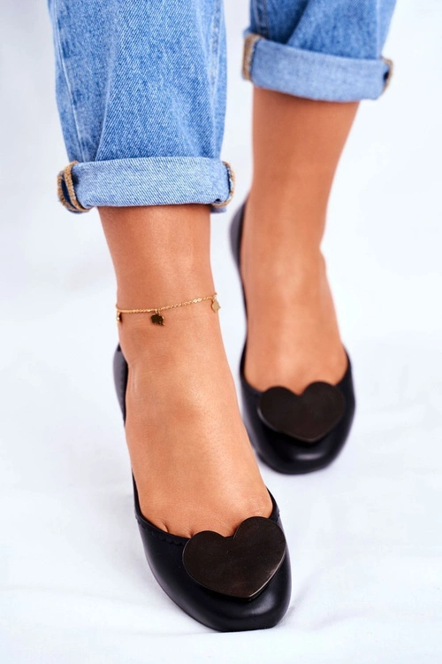 Damskie Baleriny Pachnące Gumowe ZAXY Czarne FF285050