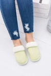 Damskie Klapki Domowe Zielone Papcie Sleepy