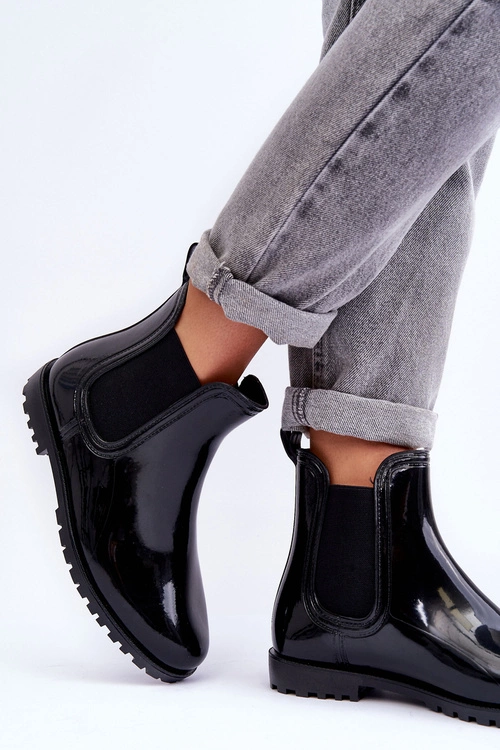 Damskie Klasyczne Kalosze Sztyblety Czarne Jenifry