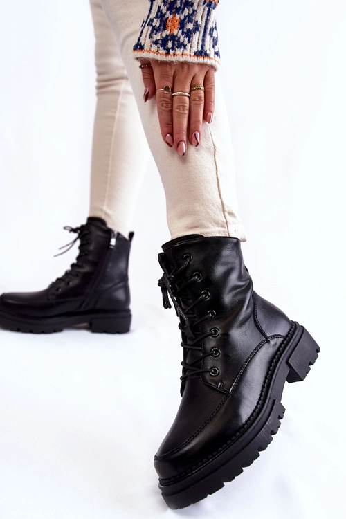 Skórzane Ocieplane Botki La.Fi 250009B-QN Czarne