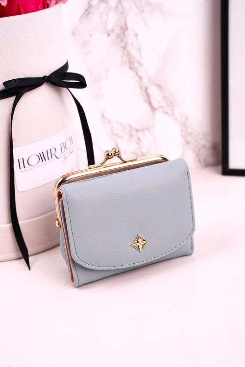 Mały Portfel Damski Zapinany Na Bigiel MILANO Niebieski