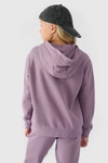 Dziewczęca Nierozpinana Bluza Z Kapturem Gładka Fioletowa 4F 4FJWMM00TSWSF1316-51S