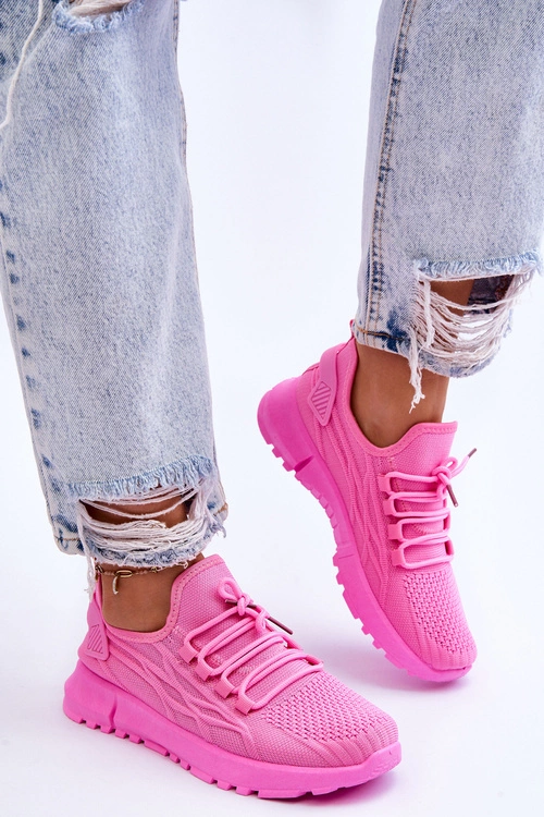 Damskie Wsuwane Buty Sportowe Sneakersy Różowe Rosett