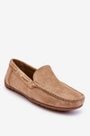 Męskie Zamszowe Wsuwane Mokasyny Brązowe Rayan