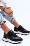 Damskie Buty Sportowe Na Platformie Czarno-Białe Henley