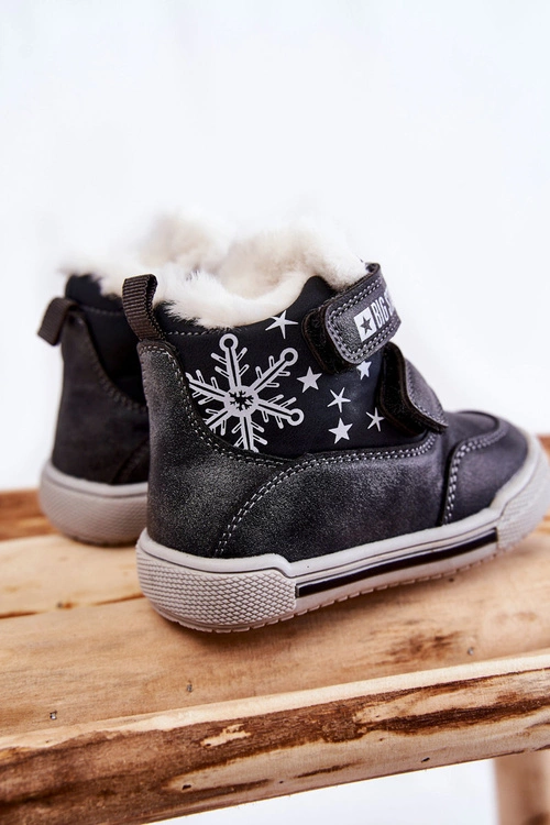 Dziecięce Ocieplane Botki Na Rzepy Big Star KK374191 Czarne