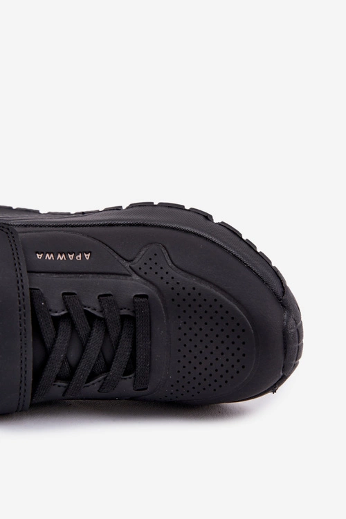 Dziecięce Lekkie Buty Sportowe Na Platformie Czarne Mirivia