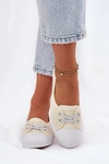 Tenisówki Trampki Damskie Z Haftem Lee Cooper LCW-25-31-3445L Beżowe